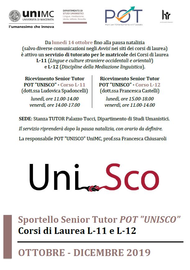 RIcevimento Senior Tutor POT UniSco