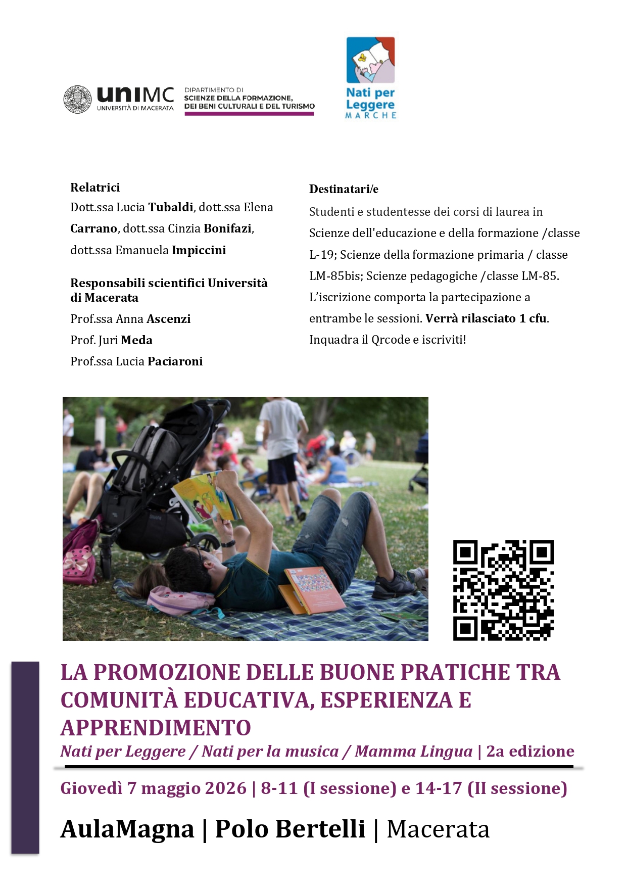 Locandina del Seminario di Nati per Leggere 2026.